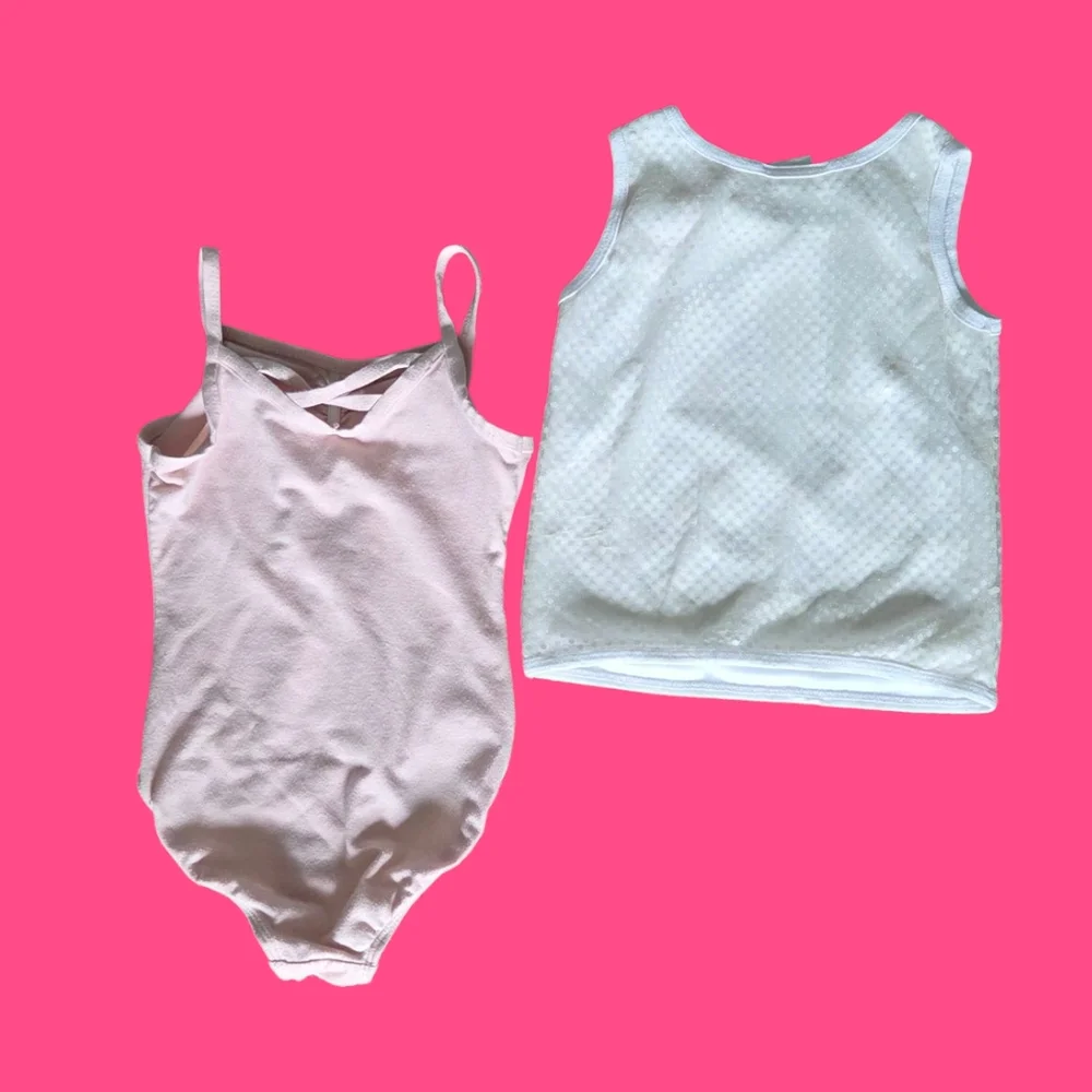 Girls Pink Swimsuit & Tank Top Set XS 4/5 | Floral Summer Beach Outfit